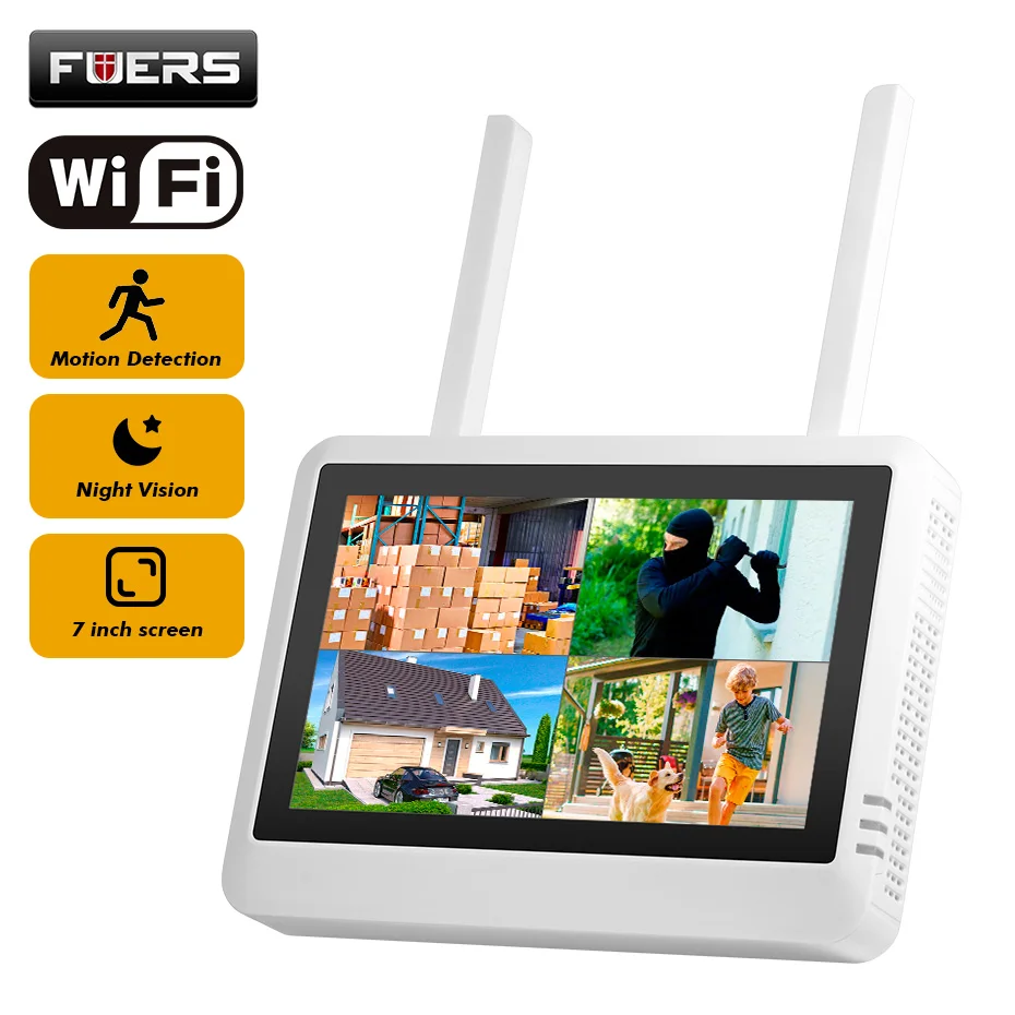Home Security Kit - FUERS 8-kanałowy Bezprzewodowy System Bezpieczeństwa NVR