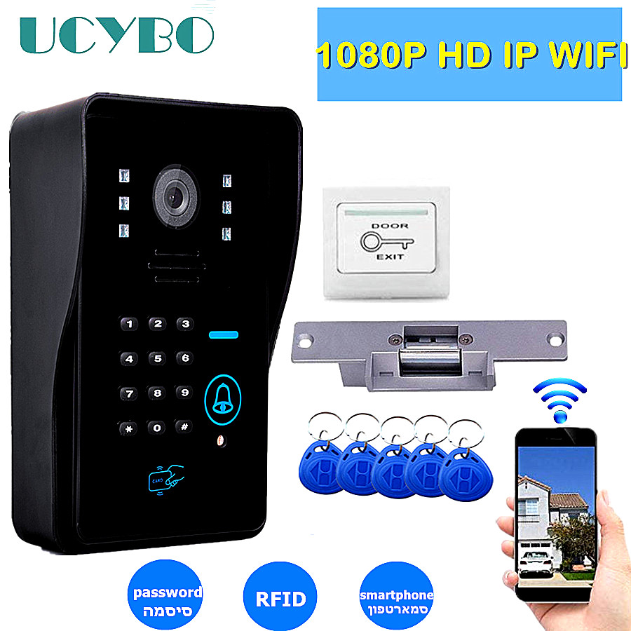Home Security Lock System - IP wideodzwonek wifi kamera domofon 1080p