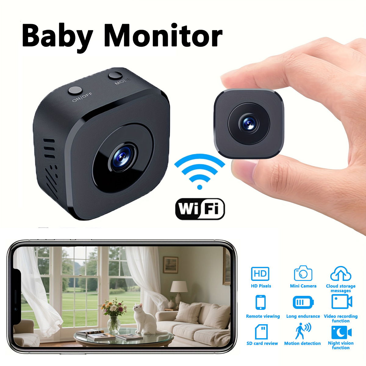 Home Security Monitoring - Miniaturowa kamera WiFi HD 1080P do