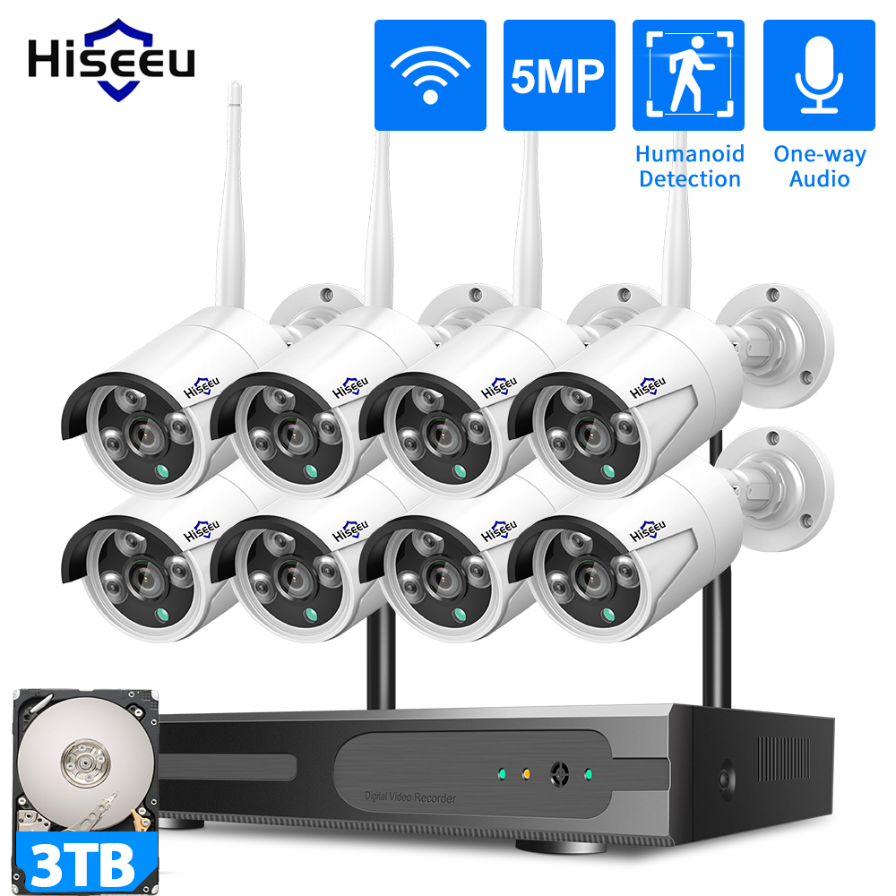 Home Security Kit - Hiseeu 3/5/8MP WiFi System Monitoringu CCTV