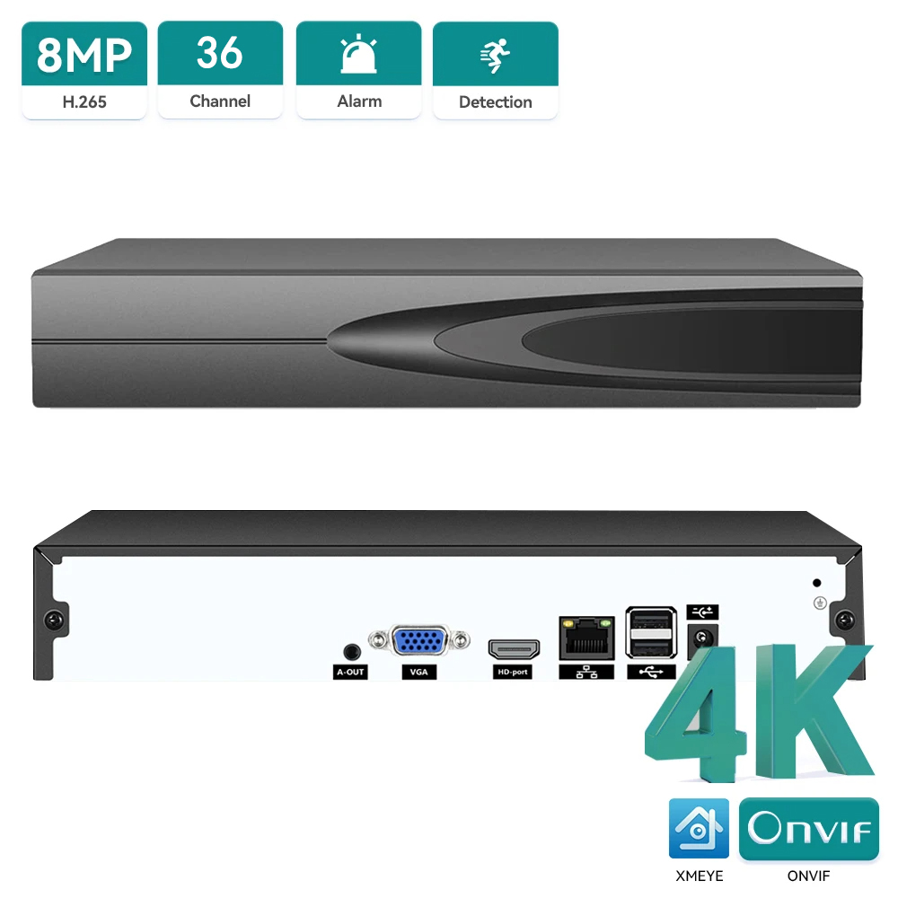 Home Security System - Rejestrator sieciowy 4K ONVIF CCTV NVR