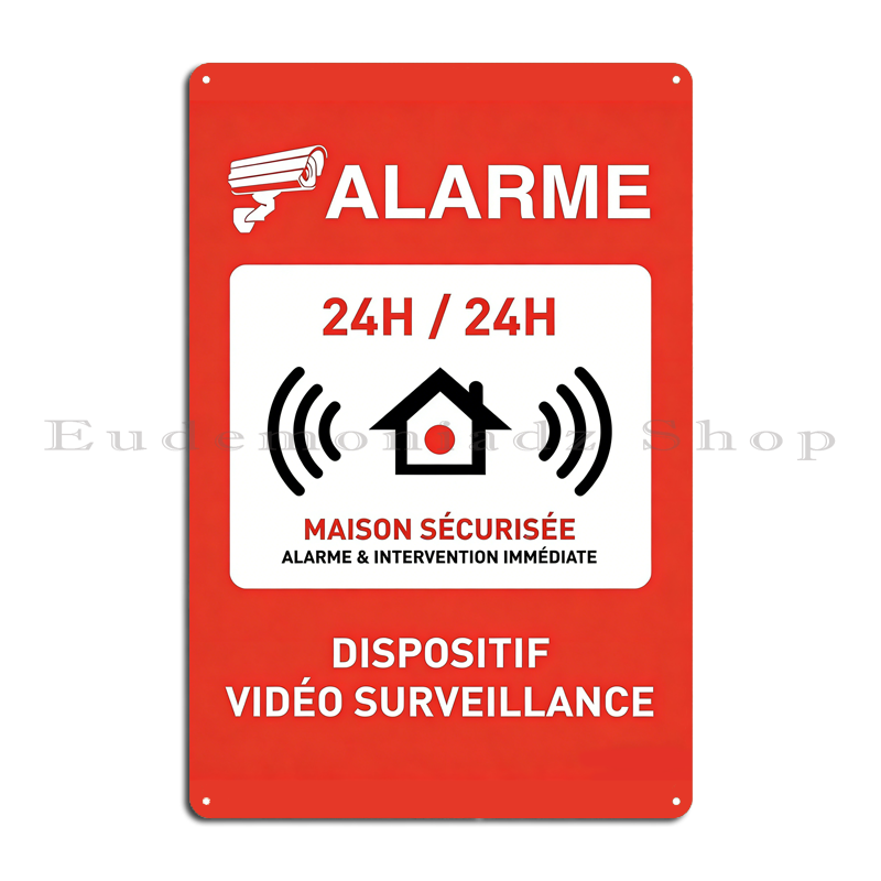 Retro Metalowy Znak Alarmowy 2 – Home Security System recenzja i cena