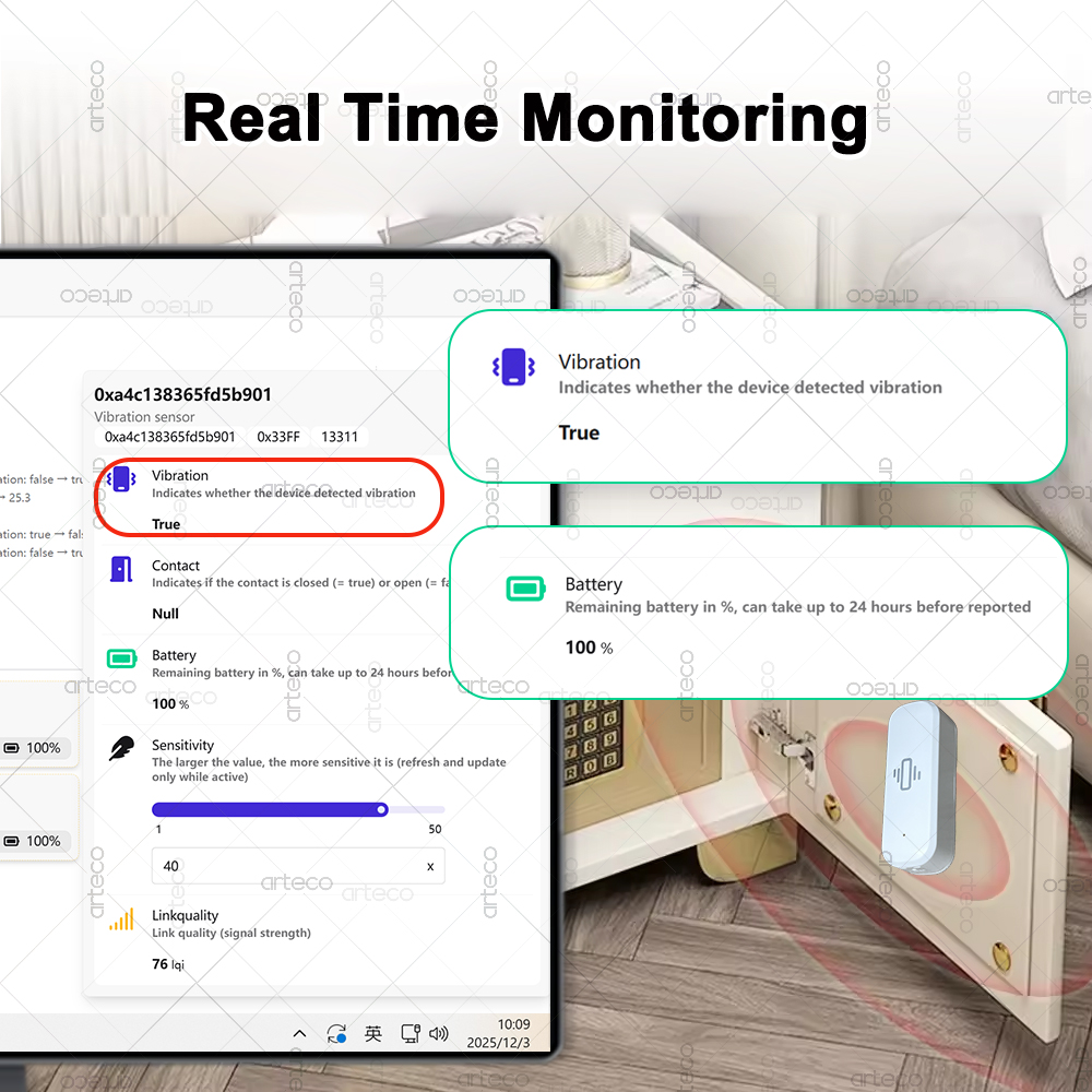 Inteligentny czujnik wibracji  – Home Security Monitoring recenzja i cena