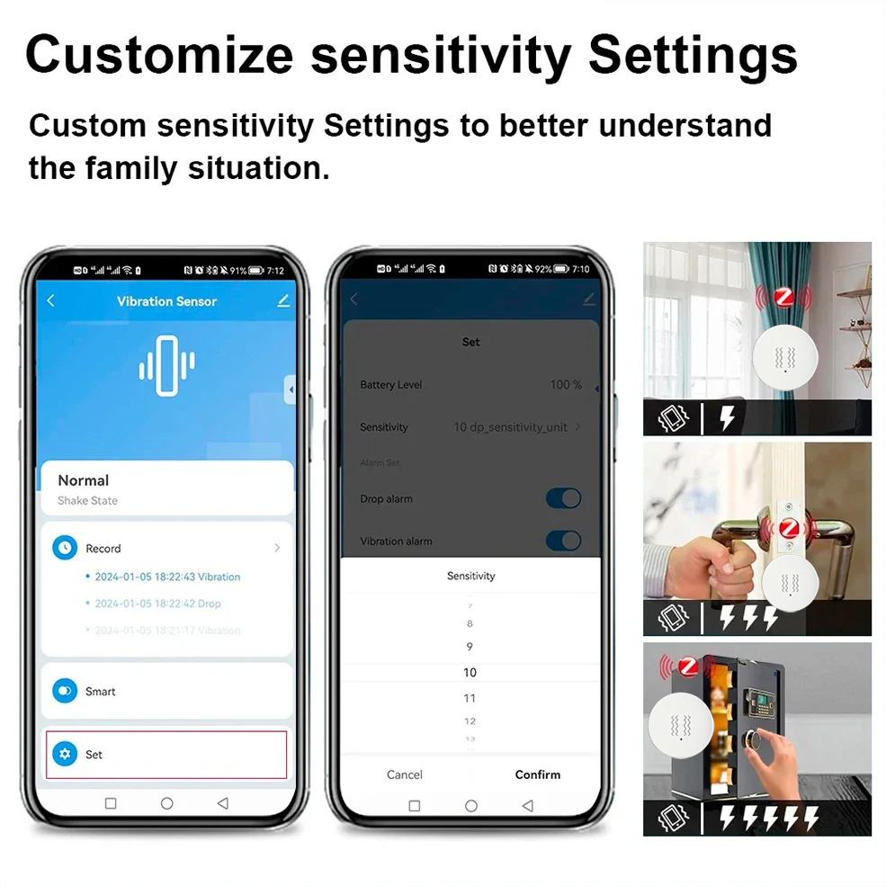 Czujnik wibracji Tuya Zigbee,  – Home Security App recenzja i cena