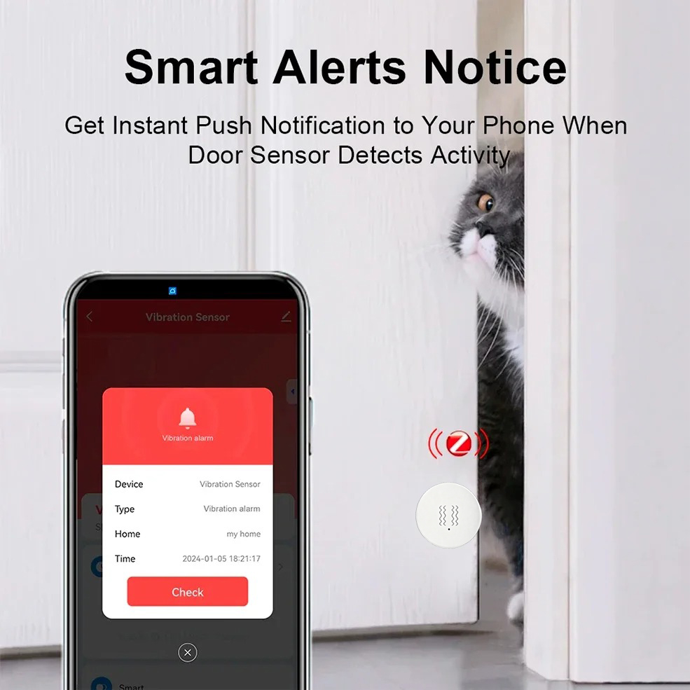 Czujnik wibracji Tuya Zigbee,  – Home Security App recenzja i cena